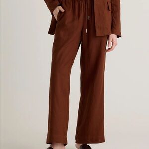 Quince Brown Wide Leg Pants with mid  rise